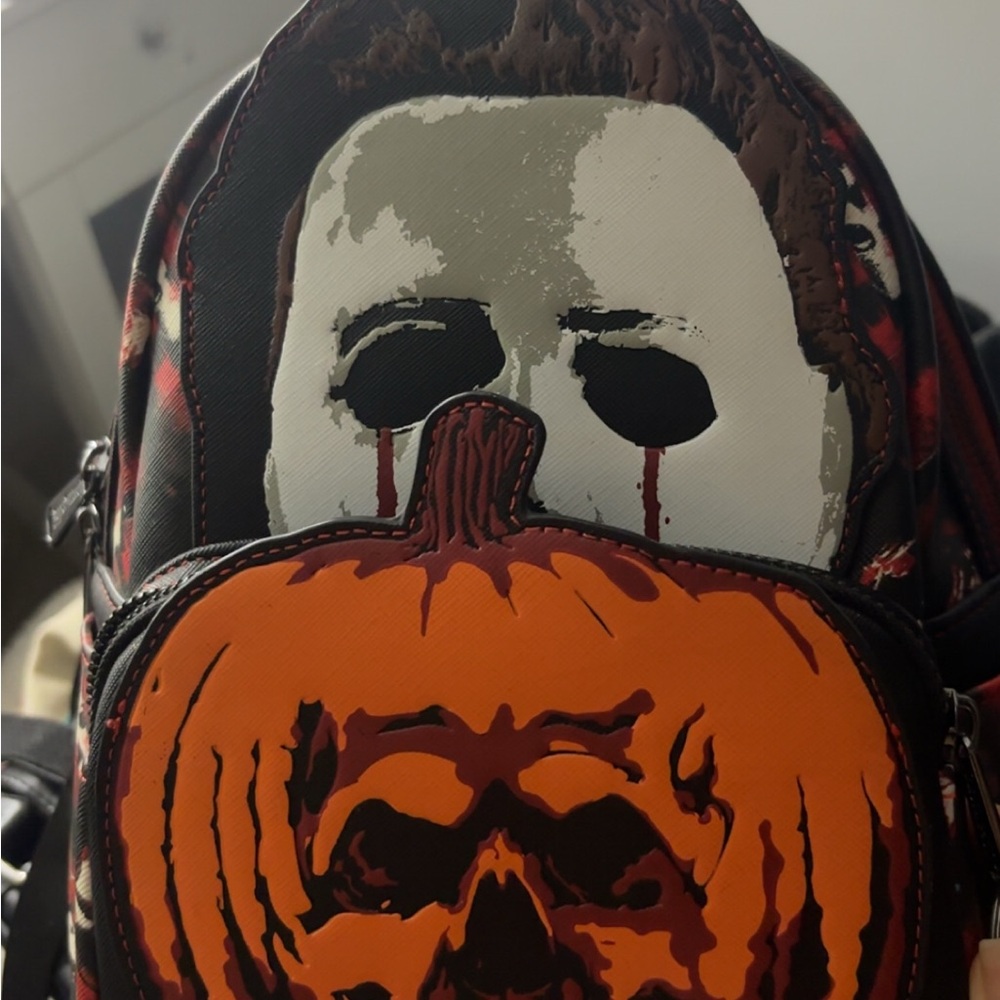 Loungefly Halloween Mask and Pumpkin Backpack - Picture 1 of 4